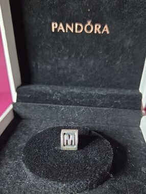 Retired Pandora "Letter M" Alphabet Cube Charm 790323M